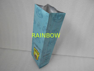 Papel de aluminio lateral azul del escudete que empaqueta, empaquetado del grano de café