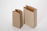 Top modificado para requisitos particulares de las bolsas de papel de Brown Kraft de la parte inferior plana abierto para el bocado