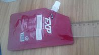 La bolsa de plástico de empaquetado líquida roja del FDA/flexibles estándar se levanta la bolsa del canalón