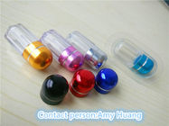 Vacie las botellas de píldora plásticas de la pequeña botella de la medicina con el casquillo rojo/azul/púrpura
