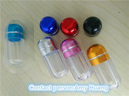 Vacie las botellas de píldora plásticas de la pequeña botella de la medicina con el casquillo rojo/azul/púrpura