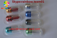 Botellas de píldora plásticas del sexo de la bala, forma plástica del pene de los envases de la píldora del hexágono