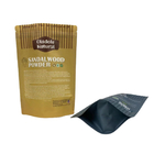 Embalaje de bolsas de papel marrón de Kraft para bocadillos Bolsa de pie Fondo plano con cremallera