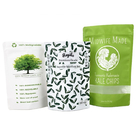 Logotipo personalizado Bolsas de papel kraft biodegradable 100% para alimentos en polvo Nueces comestibles Embalaje Bolsa de té delgada vacía