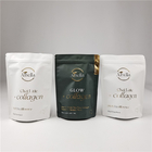 Bolsas de papel kraft blanco a prueba de olor personalizadas para galletas nueces comestibles té en polvo alimentos para mascotas bolsa de embalaje biodegradable