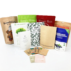 Bolsas de papel kraft blanco a prueba de olor personalizadas para galletas nueces comestibles té en polvo alimentos para mascotas bolsa de embalaje biodegradable