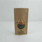 Bolsa de pie con cremallera, sello térmico impresa bolsa de papel Kraft biodegradable para alimentos