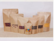 De alta temperatura levántese la resistencia de presión de la bolsa para los granos de café la bolsa de papel de Kraft con la ventana clara