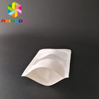Bolso blanco del bocado de Doypack que empaqueta el material del papel de Kraft con la ventana/la cremallera claras