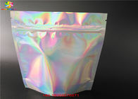 Levántese los materiales laminados holograma de empaquetado cosméticos del bolso del laser con la cremallera