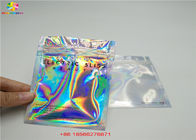Levántese los materiales laminados holograma de empaquetado cosméticos del bolso del laser con la cremallera