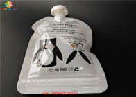 Los bolsos líquidos reutilizables del canalón, se levantan bolsas con el canalón del jugo de la hoja de Doypack del casquillo