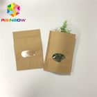 Ziplock coloque la ventana redonda para arriba modificada para requisitos particulares de las bolsas de papel reutilizable para el empaquetado del bocado
