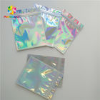 Color de empaquetado del bolso CMYK del holograma de Mylar del cosmético plástico de la cremallera con la ventana clara