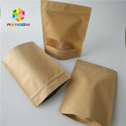 Los bolsos de empaquetado del sellado caliente del papel de Brown Kraft modificaron el tamaño para requisitos particulares para los granos de la galleta/de café