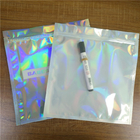 Ropa de la bolsa del papel de aluminio del calcetín de la cerradura de la cremallera que empaqueta bolsos delanteros claros del holograma