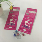Embalaje masculino de empaquetado de la píldora del aumento de la caja de presentación del gatito del gato de la tarjeta rosada de la ampolla