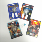 Tamaño modificado para requisitos particulares cajas masculinas de empaquetado de la píldora del aumento del rinoceronte de la tarjeta de la ampolla del papel de arte