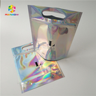 Embalaje de empaquetado cosmético de la sal de baño de la hoja del holograma del bolso de Skincare con la ventana/la suspensión