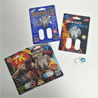 Funcionamiento sexual masculino de la bala del envase del rinoceronte de la tarjeta del papel de arte 3D que aumenta el empaquetado de la píldora