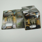 El rinoceronte 7 5000 encapsula la tarjeta de la ampolla que empaqueta la caja de presentación sexual masculina de papel de las píldoras 3D