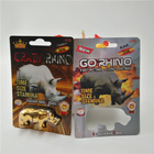 Van las píldoras masculinas que embalan, embalaje del aumento de la tarjeta del rinoceronte 3D de la cápsula de la píldora del sexo reciclado