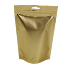 Plásticos que se puede volver a sellar se levantan el papel de aluminio del oro de los bolsos del embalaje del café de la bolsa