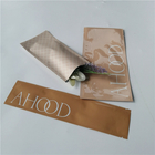 Bolsa plana de empaquetado cosmética modificada para requisitos particulares brillante amarilla del skincare del sabor del té verde del bolso/de la hoja