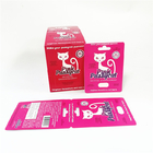 Píldoras masculinas del aumento de la cápsula de la venta caliente de la promoción que empaquetan la caja de tarjeta que imprime la tarjeta rosada de papel del minino