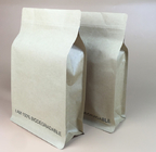Bolso de papel de Mylar de la bolsa de Kraft del cuadrado de la categoría alimenticia del escudete del té lateral inferior biodegradable del café con Tin Tie For Popcorn Packa