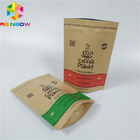 Soporte impreso de encargo del almacenamiento de la comida de las bolsas de papel de Brown Kraft para arriba que empaqueta bolsos Ziplock