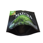 El ZipLock de impresión de encargo empaqueta bolsos del embalaje del polvo del té verde de Matcha de la bolsa del soporte del papel de aluminio para arriba