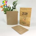 Las bolsas de papel de Brown Kraft con el empaquetado de papel Ziplock con la ventana ven a través de bolsos de la categoría alimenticia