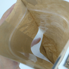 Recicle el soporte encima del sellado caliente de la cerradura de la cremallera de la categoría alimenticia de la bolsa imprimió la bolsa de papel de encargo biodegradable de Kraft de la comida con la ventana clara