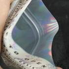 El lado de encargo del plástico tres de Mylar del papel de aluminio de la prueba del olor de Logo Design Zip Lock Resealable selló el bolso de empaquetado del holograma