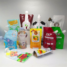 La bolsa líquida plástica mylar del canalón de la prueba empaqueta al por mayor para los paquetes de empaquetado de la bolsa de la comida del té de la leche de los alimentos para niños del jugo