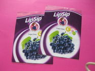 Etiquetas púrpuras de la manga de encogimiento de calor para la botella de la bebida de la uva del sorbo del labio