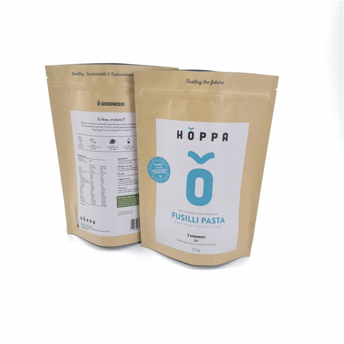 Artículo modificado para requisitos particulares Kraft reciclable de la etiqueta privada de las bolsas de papel para las comidas de empaquetado