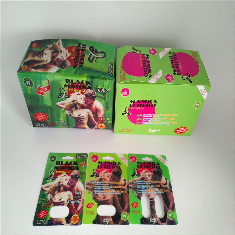 Envase masculino de empaquetado plástico de las píldoras de la cápsula del aumento del rinoceronte de la caja de papel de la ampolla de la tarjeta