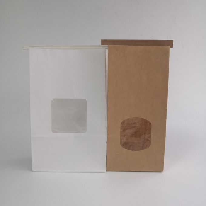 El Ziplock impreso del papel de Kraft del escudete del lado de Brown del lazo de la lata empaqueta artículos del embalaje con la ventana