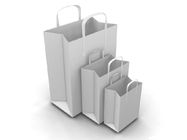 Bolso de compras modificado para requisitos particulares blanco del papel del logotipo de la cartulina de la parte inferior plana de las bolsas de papel