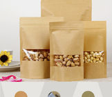 Bolsas de papel modificadas para requisitos particulares para las comidas de bocado, bolsa de papel de Kraft para las palomitas con la ventana