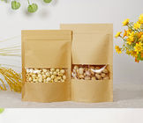 Bolsas de papel modificadas para requisitos particulares para las comidas de bocado, bolsa de papel de Kraft para las palomitas con la ventana