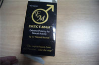 Tarjeta de papel de empaquetado de la tarjeta ERECT-MAN de la caja y de la ampolla de presentación de la píldora del aumento del sexo