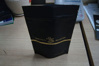 Las bolsitas de té del papel de aluminio que empaquetan/se levantan el bolso de café plástico negro de Matt con la cerradura de la cremallera
