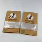 Bolsas de papel que se puede volver a sellar modificadas para requisitos particulares recicladas de Brown Kraft del alimento para animales de las bolsas del soporte para arriba