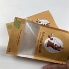 Bolsas de papel que se puede volver a sellar modificadas para requisitos particulares recicladas de Brown Kraft del alimento para animales de las bolsas del soporte para arriba
