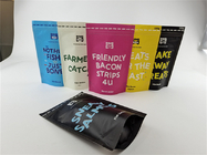 Bio bolsa impresa de encargo de papel colorida reutilizable del soporte del alimento para animales del bolso de Kraft para arriba