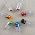 Botellas de píldoras de plástico de colores Capsula de metal Contenedor de cápsulas grabado Artesanía Material ABS