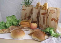 Oilproof se levanta las bolsas de papel modificadas para requisitos particulares Kraft para el pan/la hamburguesa con el logotipo